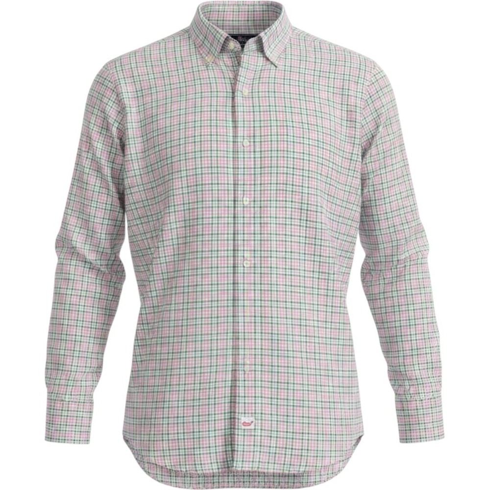 Vineyard Vines Mens XL Murray Shirt Classic Fit Plaid Button Down Pnk Green Blue